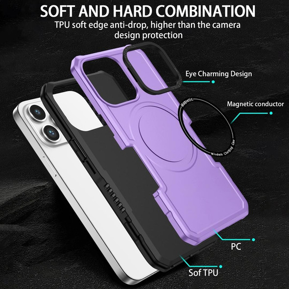 For Samsung Galaxy S21 5G MagSafe Shockproof Armor Phone Case(Purple)