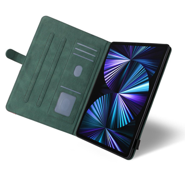 Dual-color Splicing Horizontal Flip PU Leatherette Case with Holder & Card Slots & Sleep / Wake-up Function - iPad Pro 11 (2021/2020/2018) / Air (2020)(Green)