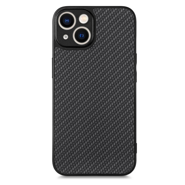 For iPhone XR Carbon Fiber Texture Leatherette Back Cover Phone Case(Black)