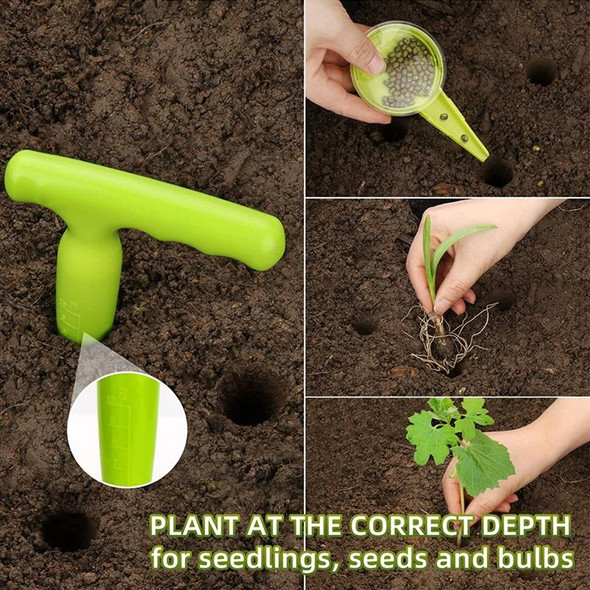 2pcs Soil Hole Punch Adjustable Plant Seed Sower Planter Hand Held Flower Grass Plant Seeder