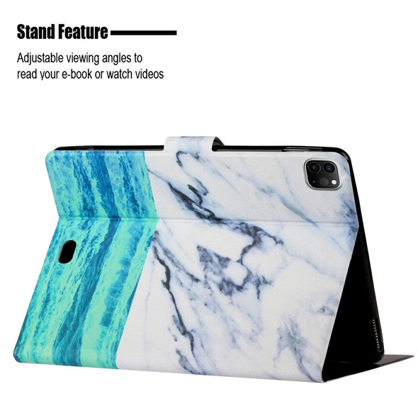For iPad 11 Pro (2020) Horizontal Flip Leatherette Tablet Case with Holder & Card Slot & Sleep / Wake-up Function(Ocean)