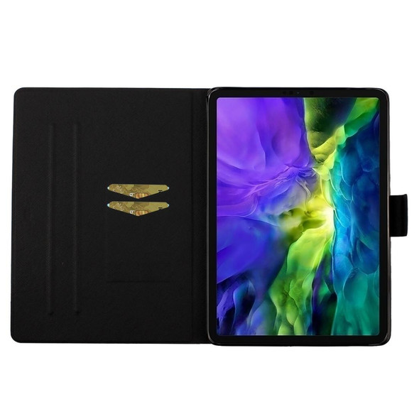 For iPad 11 Pro (2020) Horizontal Flip Leatherette Tablet Case with Holder & Card Slot & Sleep / Wake-up Function(Blue White Stitching)