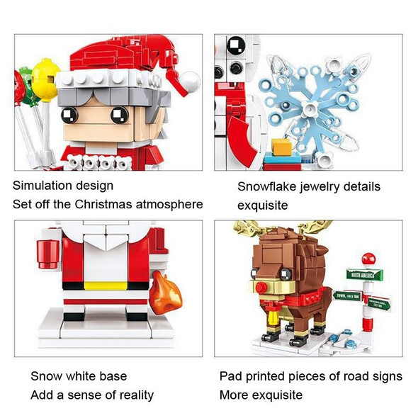10089B Christmas Snowman Christmas Theme Building Blocks Small Particles Puzzle Toy