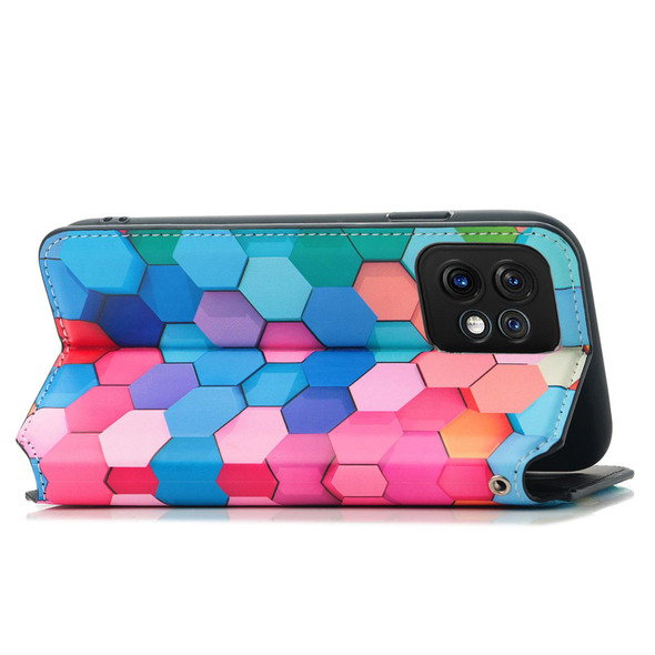 For For Motorola Moto X40 CaseNeo Colorful Magnetic Leatherette Phone Case(Colorful Cube)