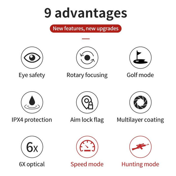 ARTBULL 1000m Golf Laser Rangefinder Telescope Altimeter Speedometer