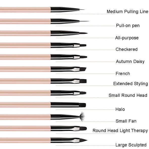 Acrylic Tea Color Pen Brush Beauty Nail Pen Color Painting Drawing Pen Light Therapy Pen(KS06)