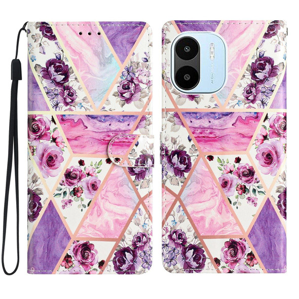 For Xiaomi Redmi  A1 Colored Drawing Leather Phone Case(Purple Marble)