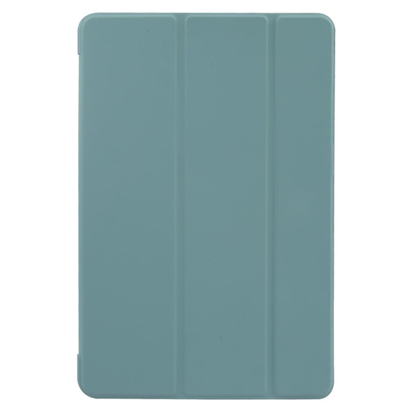 For Huawei MatePad 11 2023 GEBEI 3-folding Holder Shockproof Flip Leatherette Tablet Case(Dark Green)