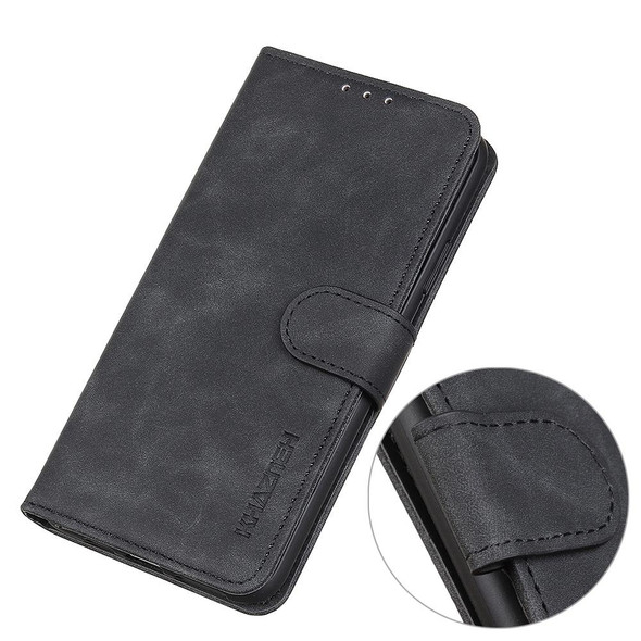 Alcatel 1SE 2020 KHAZNEH Retro Texture PU + TPU Horizontal Flip Leatherette Case with Holder & Card Slots & Wallet(Black)