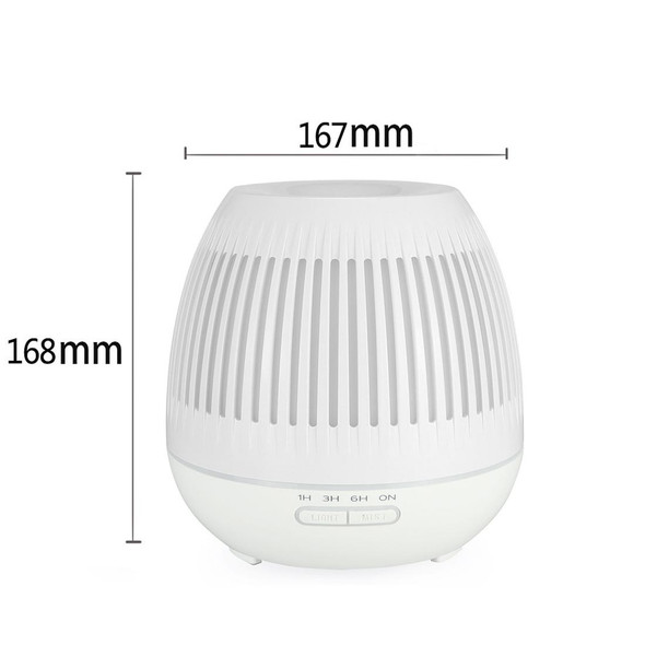 400ml Hollow-out LED Humidifier Wood Grain Air Purifier Aromatherapy Machine Automatic Alcohol Sprayer with Colorful LED Light, Plug Specification:UK Plug(White)