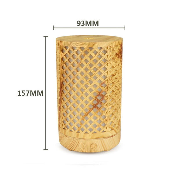 200ml Hollow-out Forest Pattern Wooden Essential Oil Aromatherapy Machine Ultrasonic Humidifier Automatic Alcohol Sprayer, Plug Specification:EU Plug(Light Brown-1)