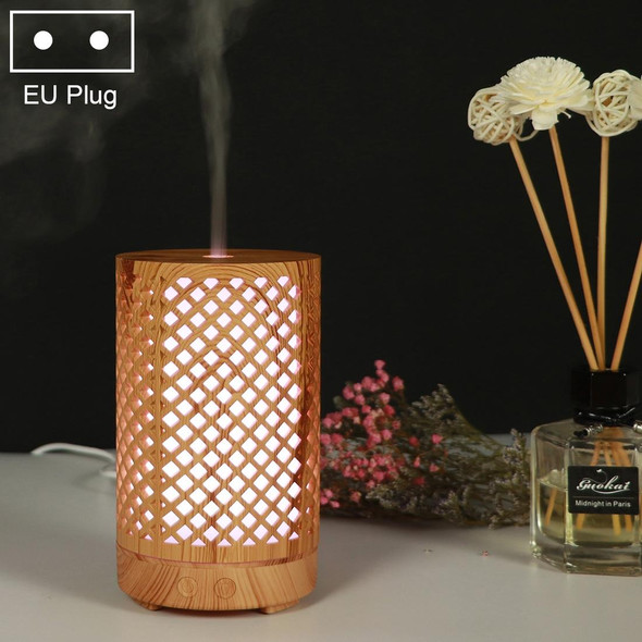 200ml Hollow-out Forest Pattern Wooden Essential Oil Aromatherapy Machine Ultrasonic Humidifier Automatic Alcohol Sprayer, Plug Specification:EU Plug(Light Brown-1)