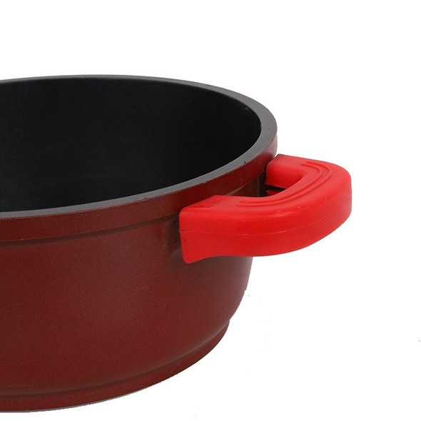 2pairs Silicone Anti Scalding Pot Handle, Style: Red Large