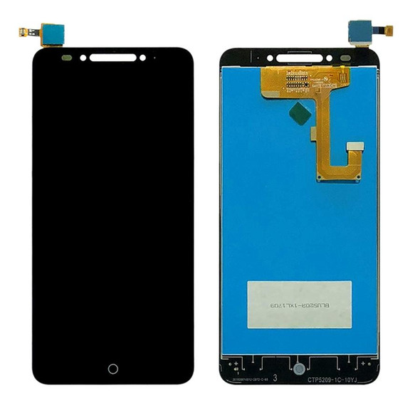 LCD Screen and Digitizer Full Assembly with Fingerprint Button for Alcatel A5 5085Y(Black)