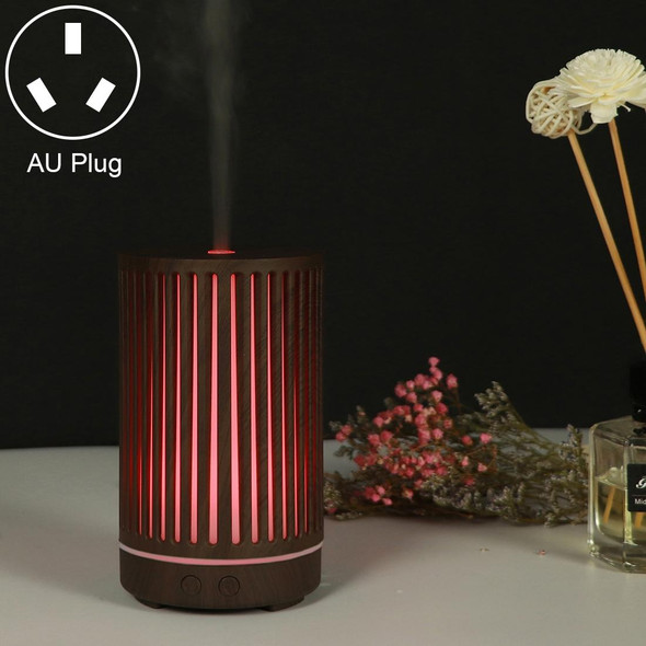 200ml Hollow-out Forest Pattern Wooden Essential Oil Aromatherapy Machine Ultrasonic Humidifier Automatic Alcohol Sprayer, Plug Specification:AU Plug(Dark Brown-2)