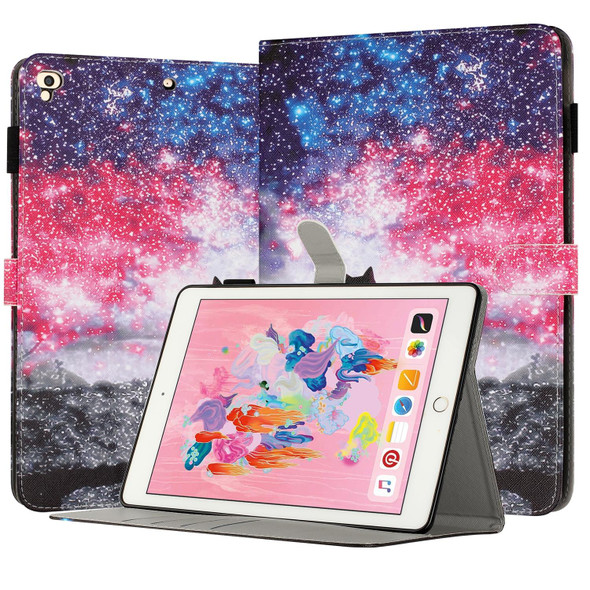 For iPad Air / Air 2 / 9.7 2017 / 2018 Painted Leatherette Smart Tablet Case(Starry Sky Cat)