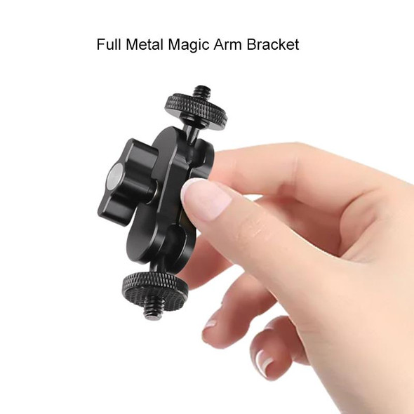 360 Pivot Magic Arm Mount 1/4 inch Ball Head Bracket(Black)