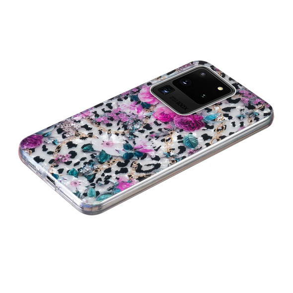 For Samsung Galaxy S20 Ultra IMD Shell Pattern TPU Phone Case(Leopard Flower)