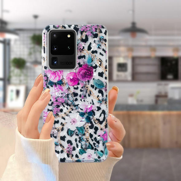 For Samsung Galaxy S20 Ultra IMD Shell Pattern TPU Phone Case(Leopard Flower)