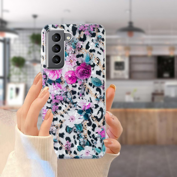 For Samsung Galaxy S21 5G IMD Shell Pattern TPU Phone Case(Leopard Flower)