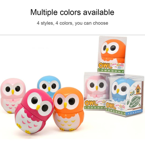 Owl Shape 60 Minutes Mechanical Kitchen Cooking Count Down Alarm Timer Home Decorating Gadget, Random Color Delivery