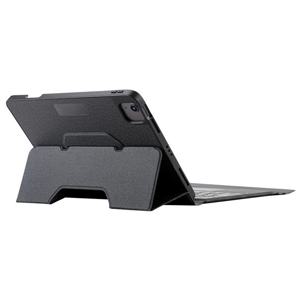 For iPad 10.2 2021 / 2020 / 2019 Integrated Bluetooth Keyboard Leatherette Case with Backlight & Touchpad(Black)