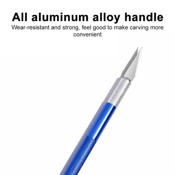 6 in 1 Aluminum Alloy DIY Carving Tool Handmade Pen Knife(Blue)