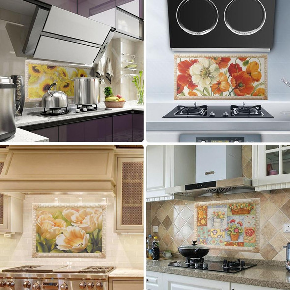 Self-Adhesive Heat-Resistant Oil-Proof Stickers Household Kitchen Stove Tile Wall Stickers, Specification: LZ-002(40x80cm)