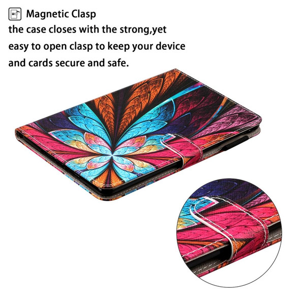 For Galaxy Tab A 8.0 (2019) T290 Cross Texture Painted Horizontal  Leatherette Case with Sleep / Wake-up Function & Card Slot & Holder & Wallet(Colorful Flower)