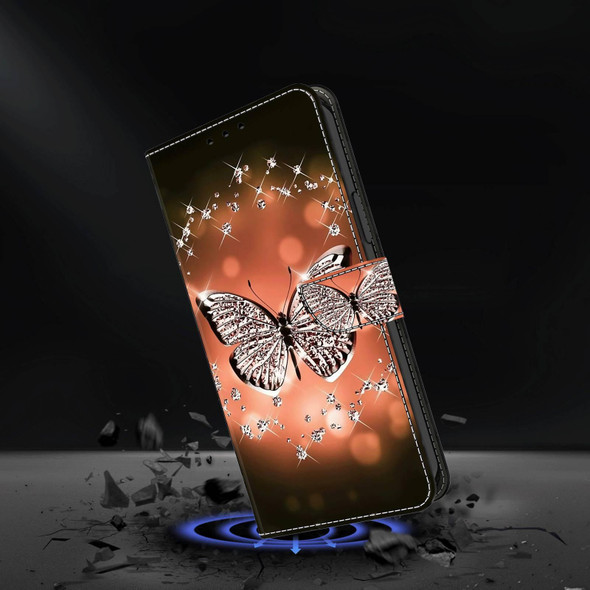 For Google Pixel 7 Pro Crystal 3D Shockproof Protective Leatherette Phone Case(Crystal Butterfly)