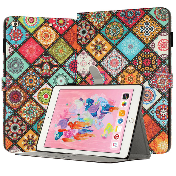 For iPad Air / Air 2 / 9.7 2017 / 2018 Painted Leatherette Smart Tablet Case(Ethnic Style)