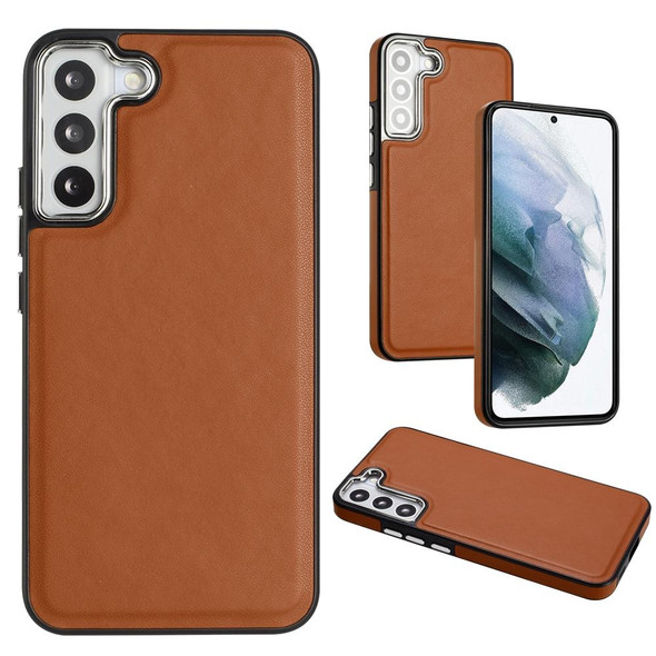 For Samsung Galaxy S22+ 5G Leatherette Texture Full Coverage Phone Case(Brown)