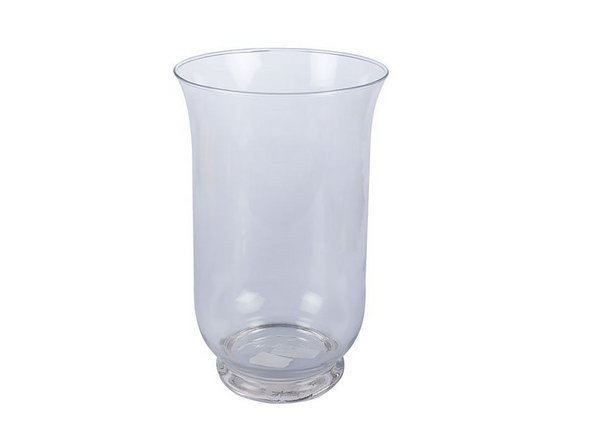 Vase Glass Clear Hurricane 24cm