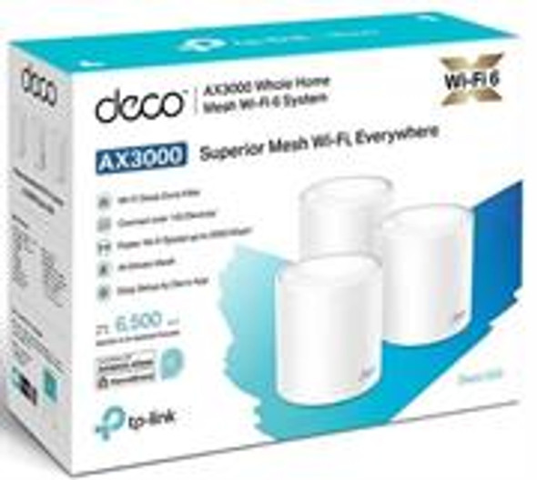 TP-Link DECO X55 3-Pack Home Mesh System, Retail Box , 2 year Limited Warranty