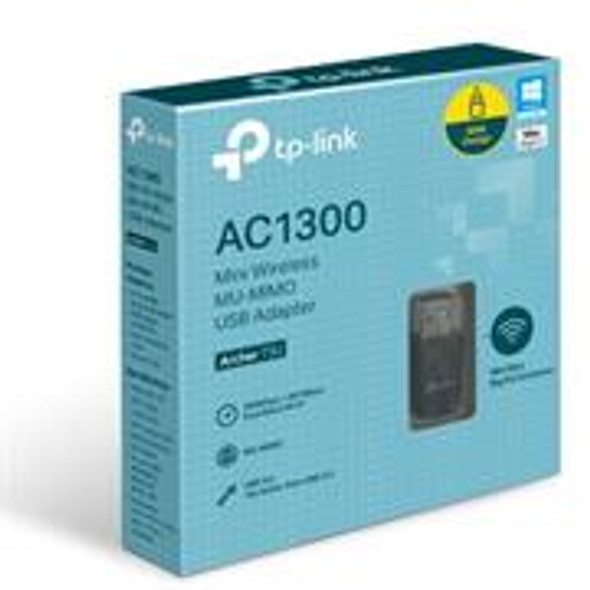 TP-Link AC1300 Mini Wireless MU-MIMO USB, Retail Box , 2 year Limited Warranty