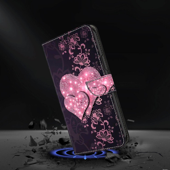 For Samsung Galaxy A32 5G Crystal 3D Shockproof Protective Leatherette Phone Case(Lace Love)