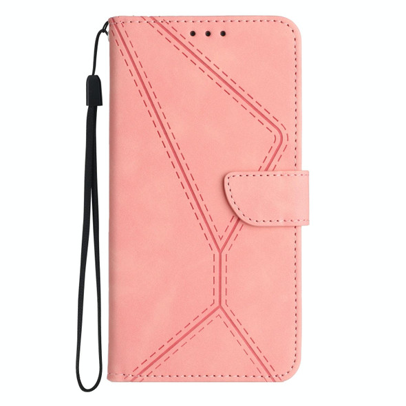 For Samsung Galaxy A50 / A50s Stitching Embossed Leatherette Phone Case(Pink)