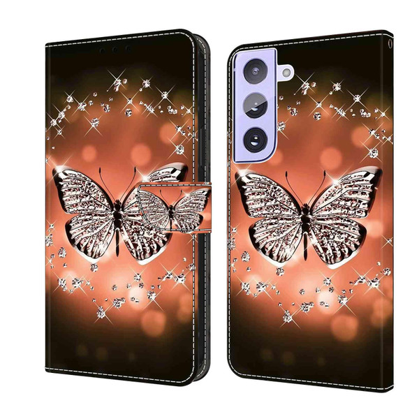 For Samsung Galaxy S21+ Crystal 3D Shockproof Protective Leatherette Phone Case(Crystal Butterfly)