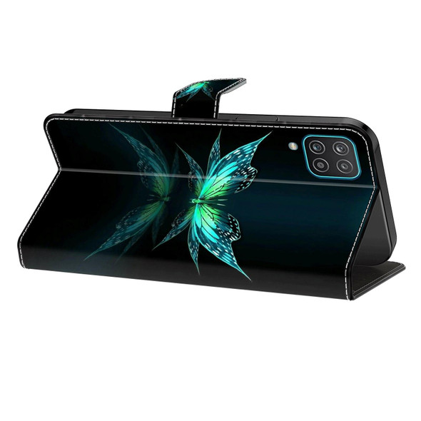 For Samsung Galaxy S21 Ultra Crystal 3D Shockproof Protective Leatherette Phone Case(Reflection Dutterfly)