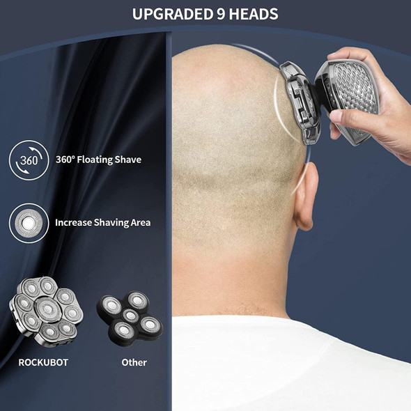 6 In 1 9 Knife Head Multifunctional USB Shaver Full Body Water Washing Shaver Men Hair Bald