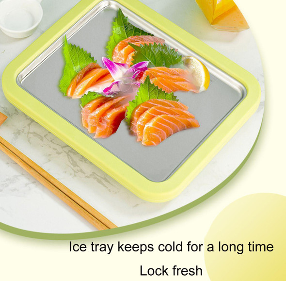 Mini Household Fried Yogurt Machine Children Homemade DIY Fried Ice Tray, Color: Stainless Steel White 26x21cm