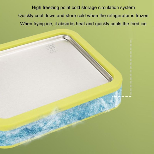 Mini Household Fried Yogurt Machine Children Homemade DIY Fried Ice Tray, Color: Aluminum Alloy White 22.5x17.5cm