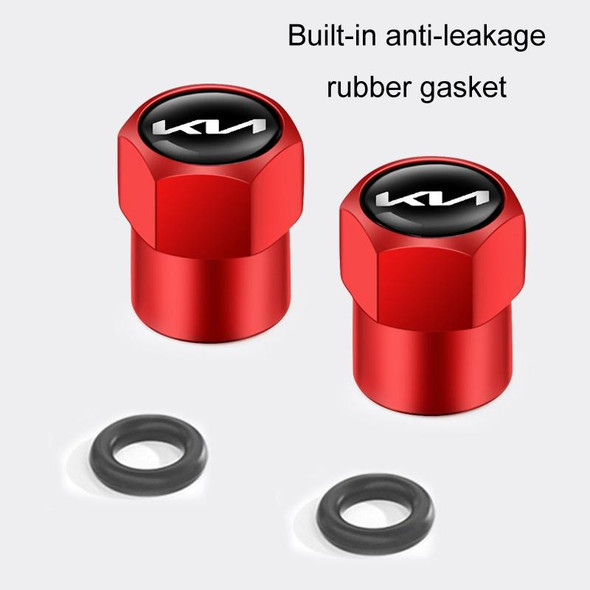 3sets For KIA KN Car Tire Valve Core Decorative Metal Cap(Red)