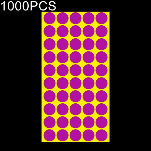 1000 PCS Round Shape Self-adhesive Colorful Mark Sticker Mark Label(Purple)