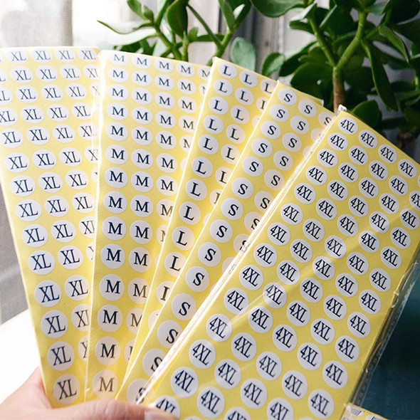 1000 PCS Round Shape Size Sticker Clothes Size Label, Size: M