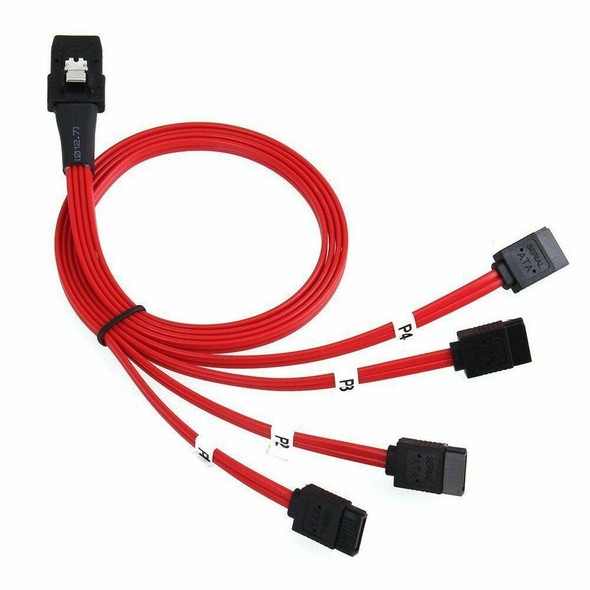 Mini SAS 36Pin SFF 8087 To SATA Server Connector Cable, Cable Length: 50cm(Red)