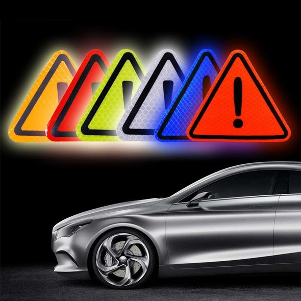10pcs Car Tail Triangle Reflective Stickers Safety Warning Danger Signs Car Stickers(Red)