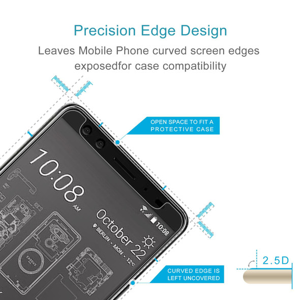 10 PCS 0.26mm 9H 2.5D Tempered Glass Film For HTC Exodus 1