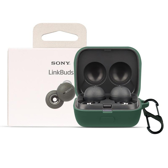 Solid Color Earphone Protective Case - Sony LinkBuds(Dark Green)