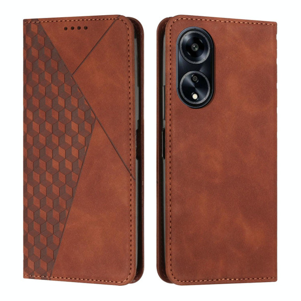 For OPPO A1 5G/A98/F23 5G Diamond Splicing Skin Feel Magnetic Leatherette Phone Case(Brown)